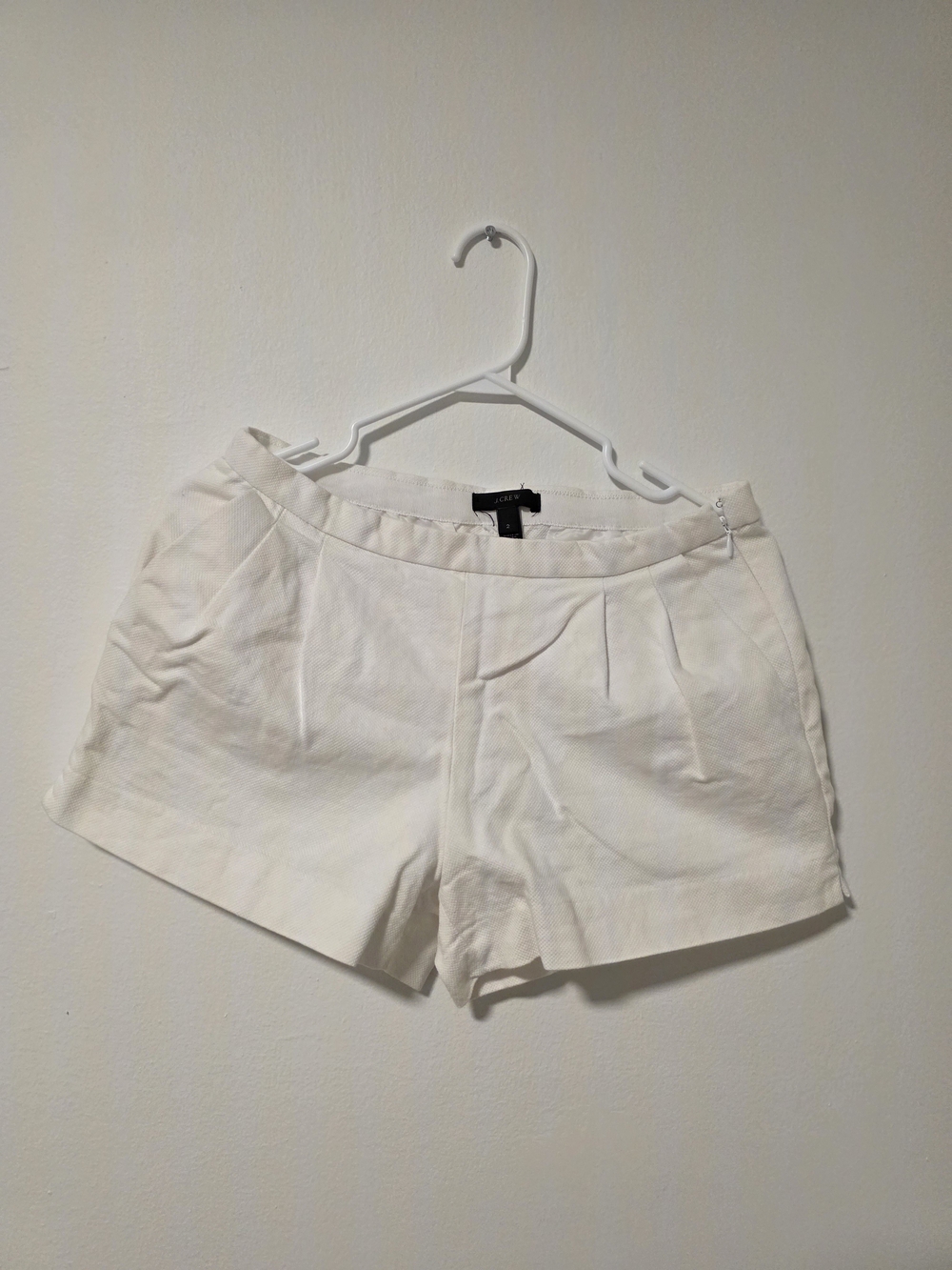 J.Crew Tailored Loop-Less White Structured Shorts - Picture 2 of 5